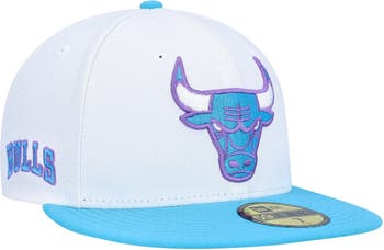 Los Angeles Lakers New Era Vice Blue Side Patch 59FIFTY Fitted Hat - White