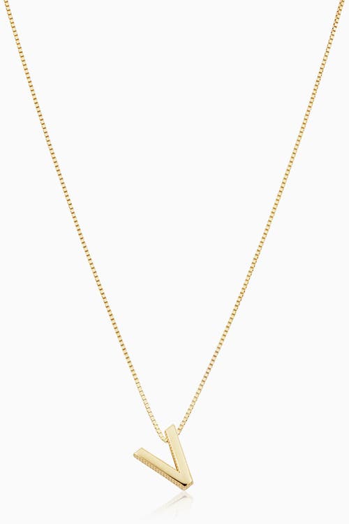 Oradina 14k Gold Love Letter Initial Necklace In Letter V