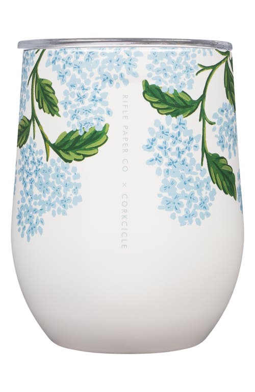 Corkcicle 12-Ounce Insulated Stemless Wine Tumbler in Gloss Cream Hydrangea