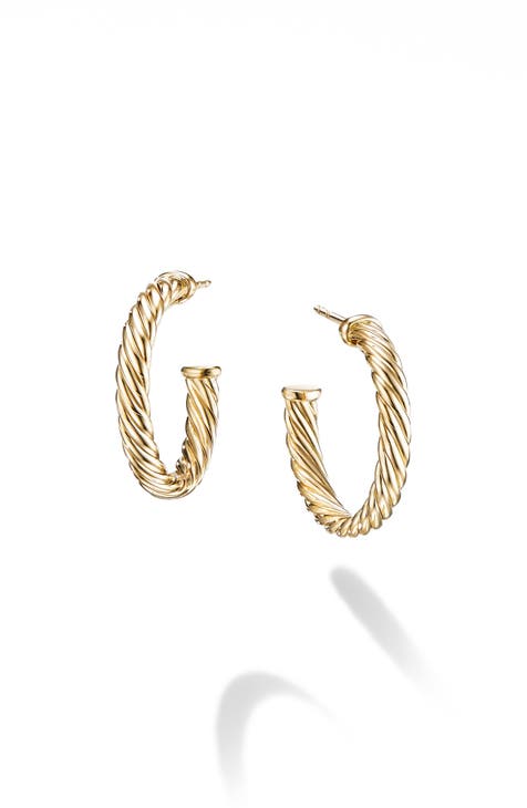 18k Rose Gold Over Silver Cubic Zirconia Infinity Hoop Earrings