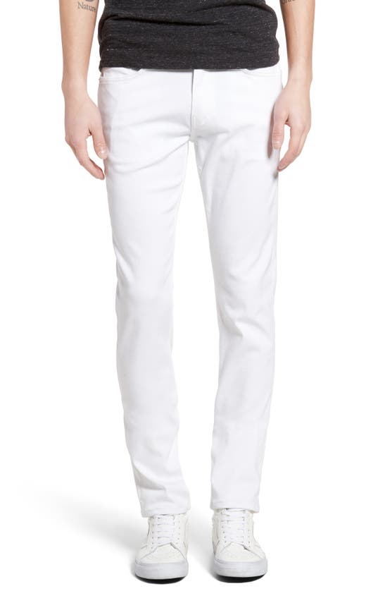 Paige Mens Frosted Glass Croft Slim-fit Stretch-denim Jeans 34 In White