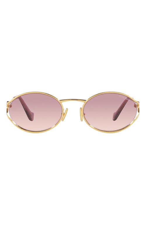 54mm Gradient Oval Sunglasses in Gold