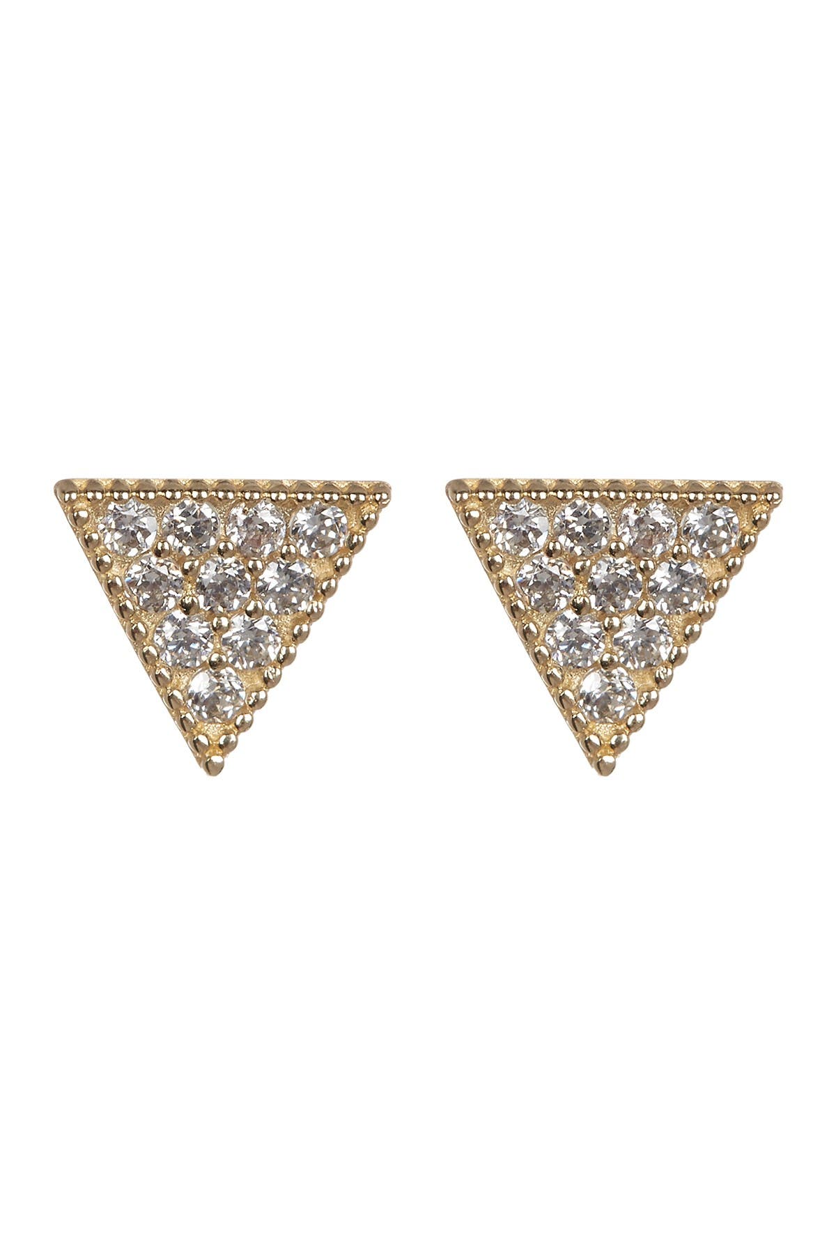 Candela 14k Yellow Gold Pave Cz Triangle Stud Earrings In Clear ModeSens
