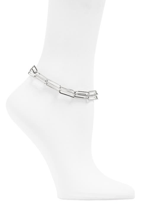 Paper Clip Chain Layered Anklet