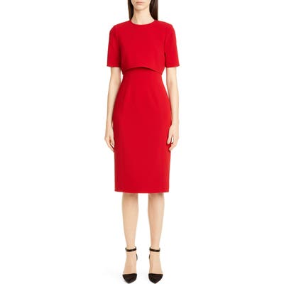 Jason Wu Collection Double Face Compact Crepe Sheath Dress, Red