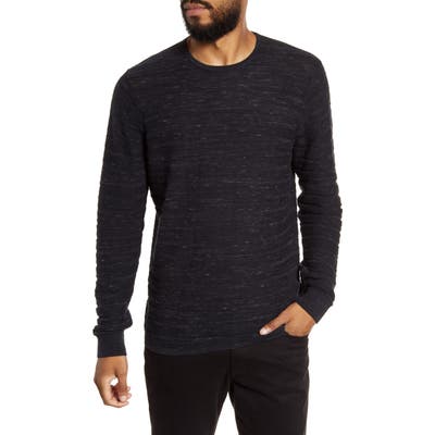 Calibrate Ottoman Textured Crewneck Sweater, Black