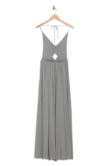 Go Couture Halter Neck Keyhole Maxi Dress In Warm Heather Grey