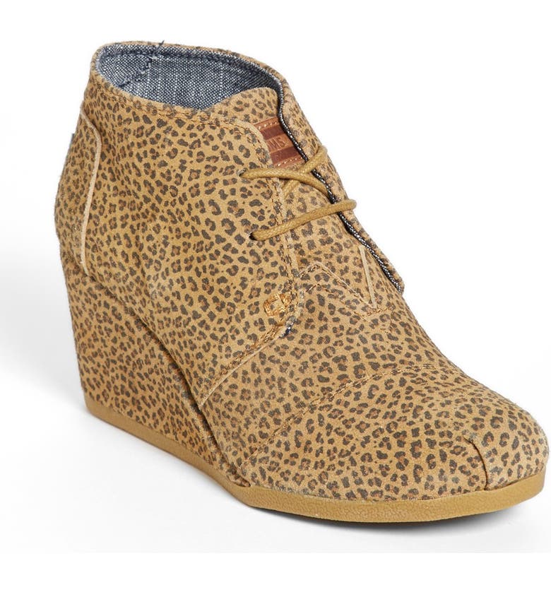 TOMS 'Desert - Cheetah' Suede Wedge Bootie | Nordstrom