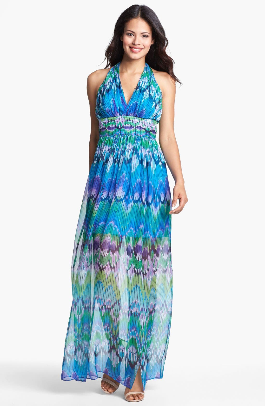 Laundry by Shelli Segal Print Chiffon Halter Maxi Dress Nordstrom