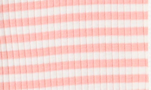 Mori Rib Stripe Footie In Pink Stripe