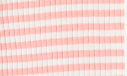 Shop Mori Rib Stripe Footie In Pink Stripe