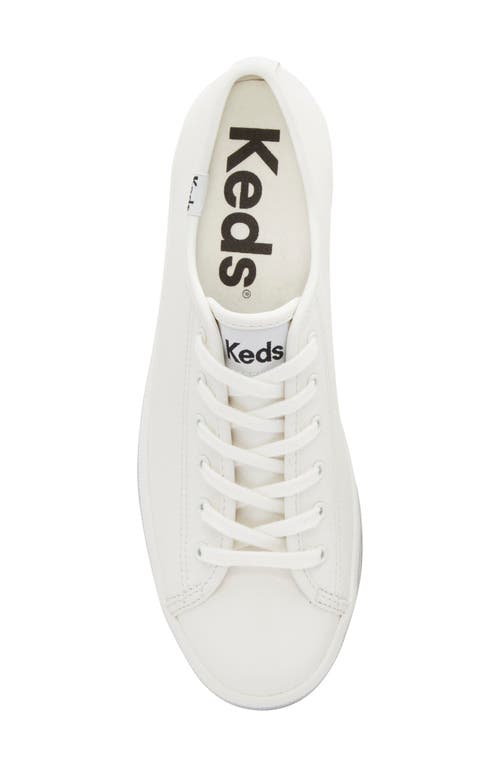 Keds Women's Triple Up Lace Up Gradient Foxing Canvas Sneakers In White Leather
