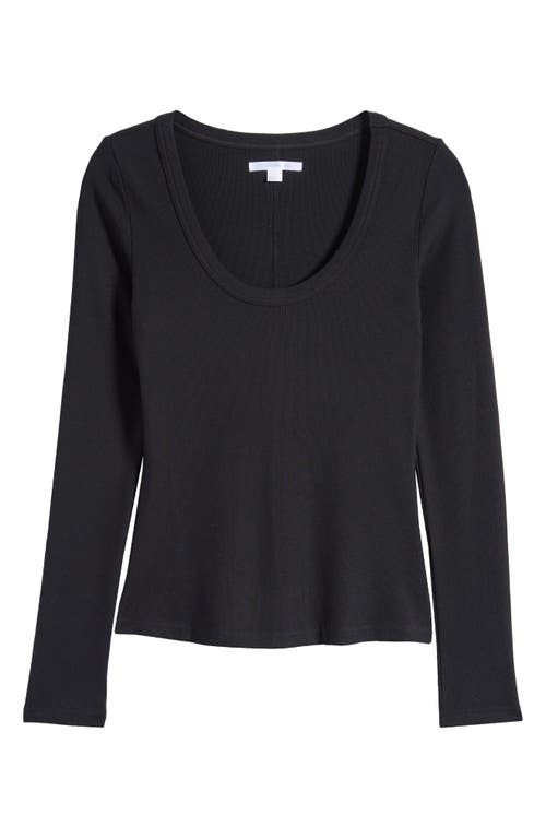 Travismathew Cloud Retreat Rib Long Sleeve Top In Black