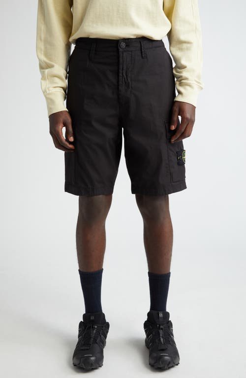 Stone Island Regular Fit Stretch Cotton Cargo Bermuda Shorts Black at Nordstrom,