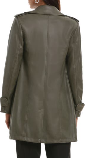 Bagatelle aurora faux leather detail best sale wool coat