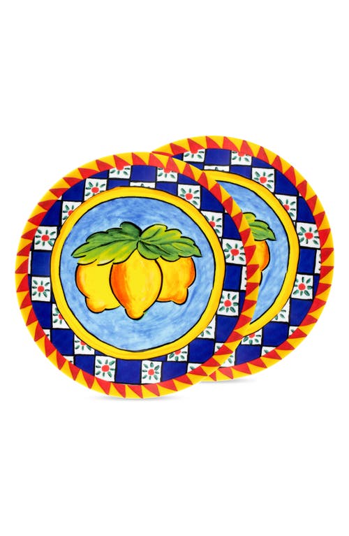 Dolce & Gabbana Dolce&gabbana Carretto Lemon Set Of 2 Dessert Plates In Yellow