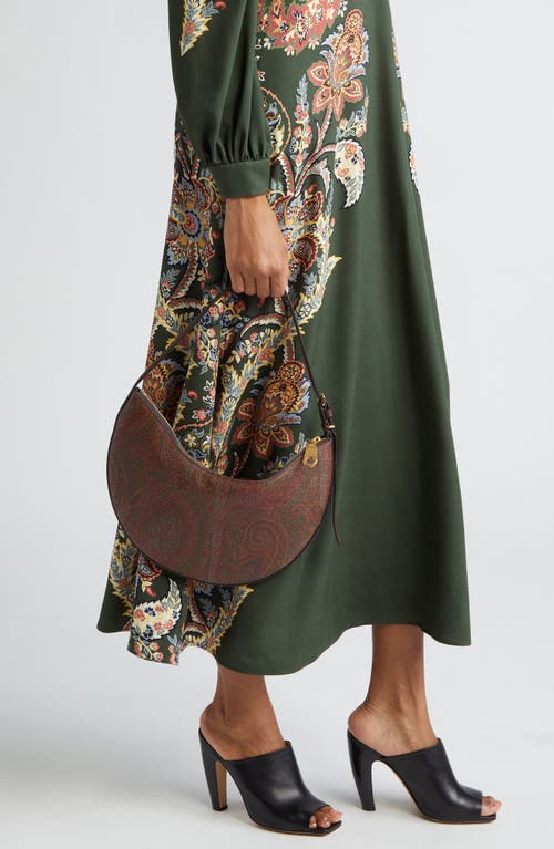 Shop Etro Essential Paisley Hobo In Brown