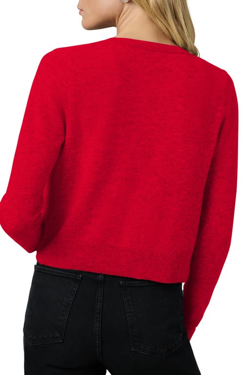 Joe's The Dani Crop Cashmere Cardigan In Holiday Red