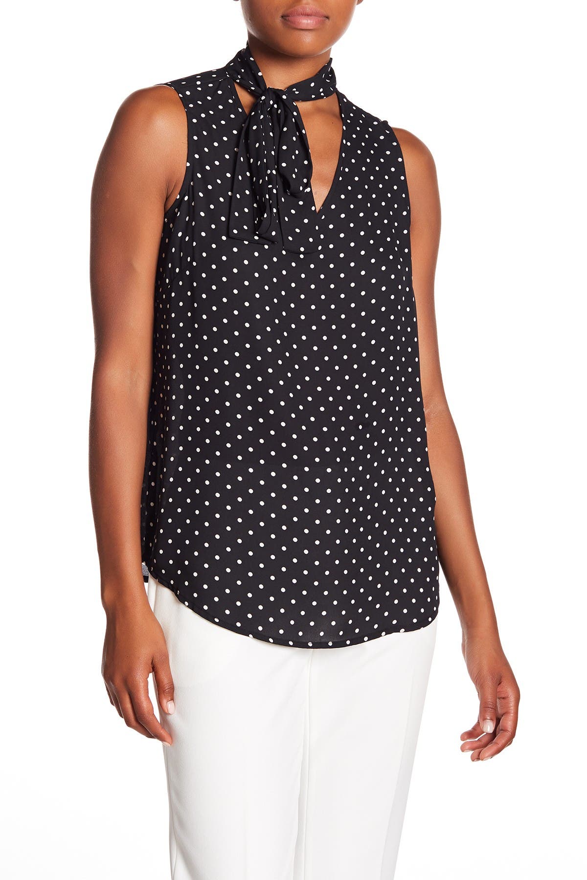 adrianna papell polka dot top