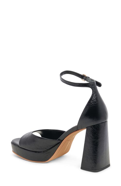 Shop Dolce Vita Pandro Ankle Strap Platform Sandal In Midnight Crinkle Patent