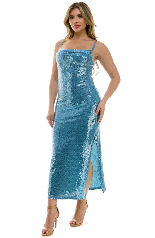 Bebe Slim Maxi Dress In Blue