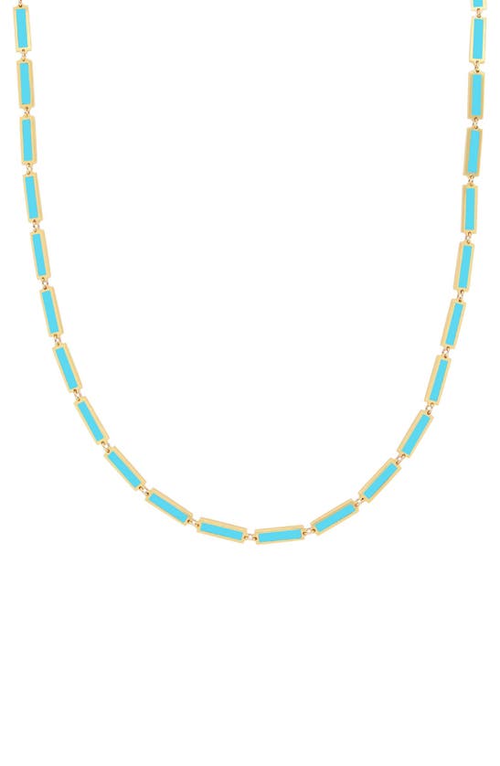 House Of Frosted Bar Chain Necklace In Green
