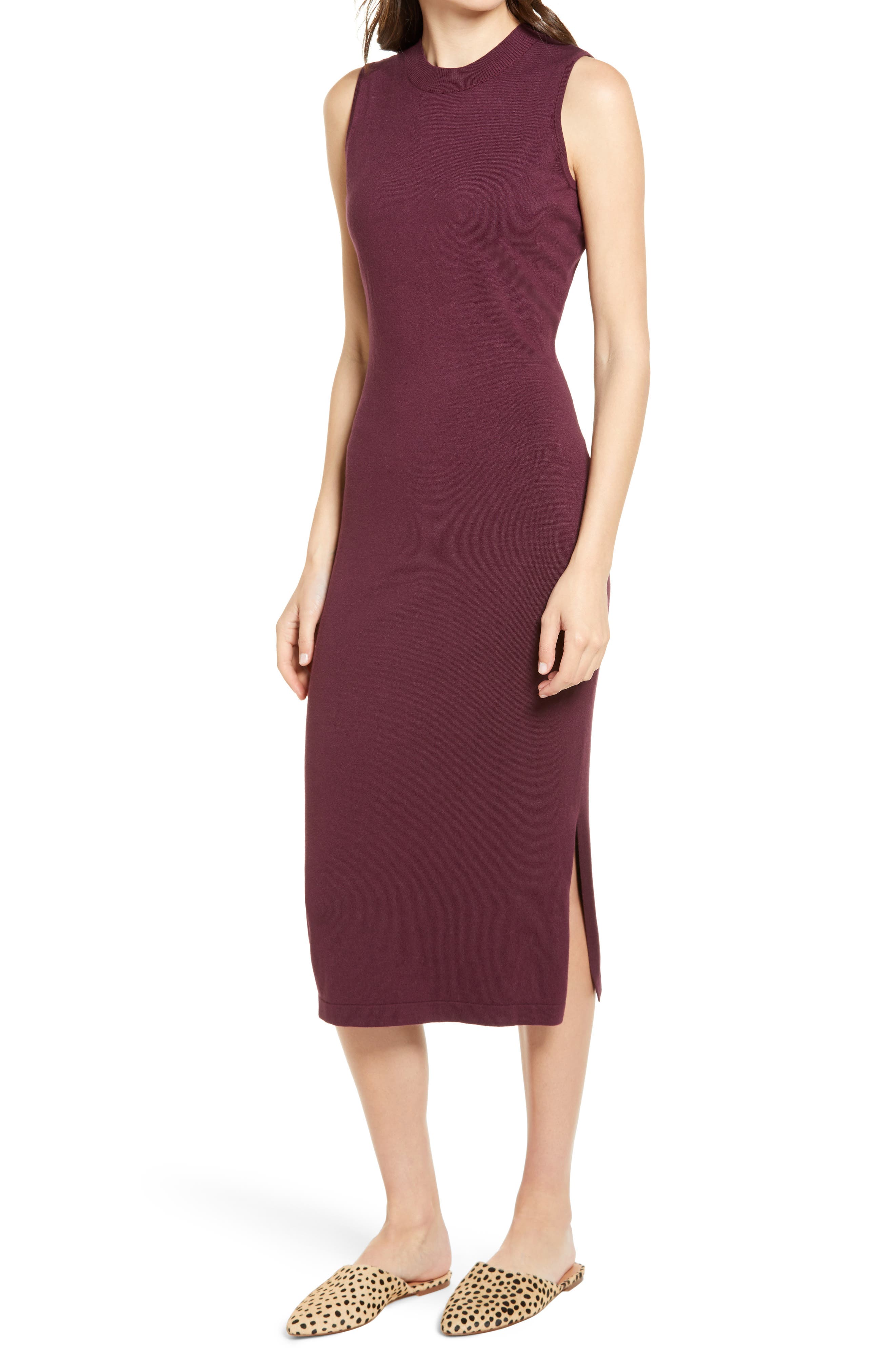 nordstrom burgundy dress