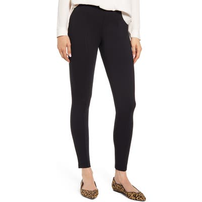 Nordstrom Essential High Waist Pintuck Ponte Leggings, Black