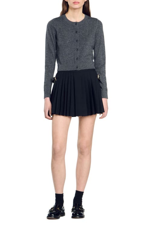 Shop Sandro Wool And Cashmere Cardigan In Dark Grey