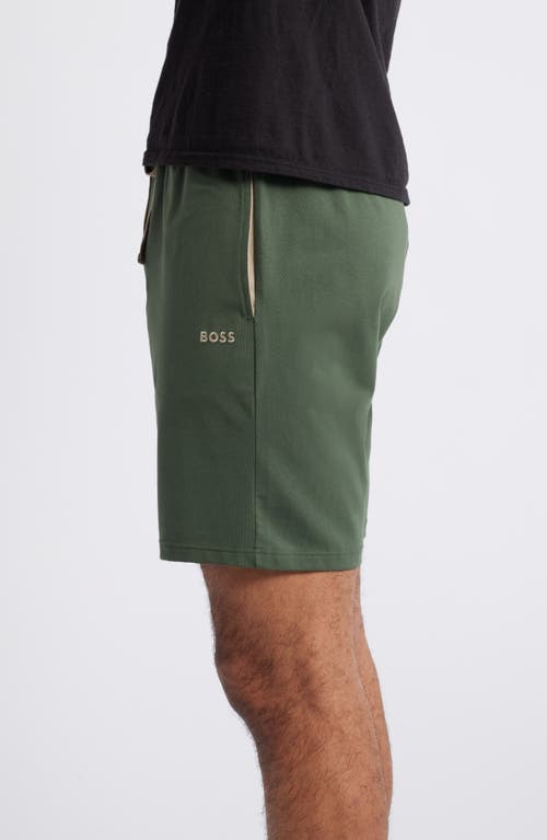 Shop Hugo Boss Boss Drawstring Waist Shorts In Dark Green