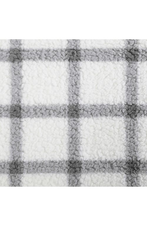 Eddie Bauer Bunkhouse Plaid Faux Shearling Throw Blanket In Grey