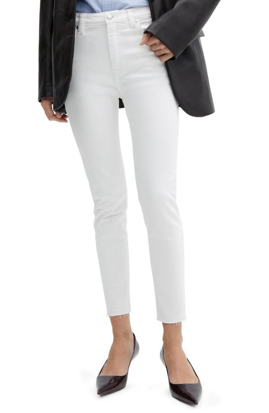 Shop Mango Crop Skinny Jeans In White