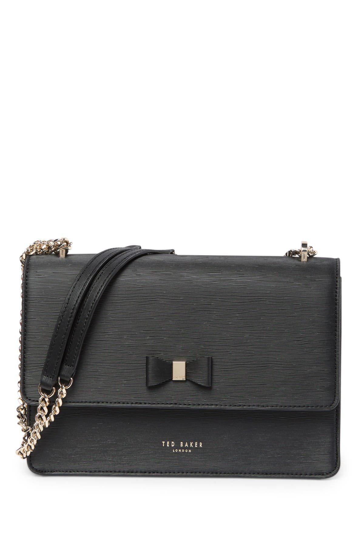 delila bow detail leather cross body bag