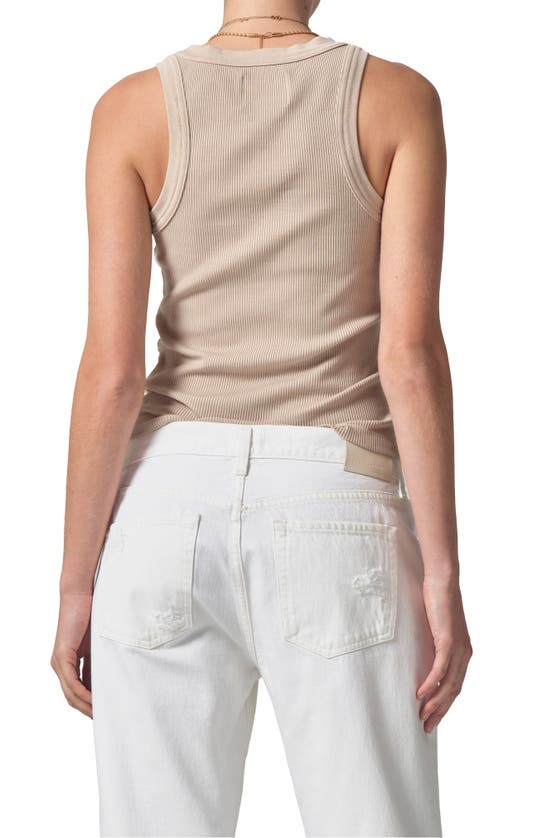 Shop Citizens Of Humanity Isabel Rib Racerback Tank In Taos Sand