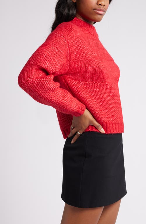 Shop Bp. Textured Relaxed Sweater In Red Lipstick