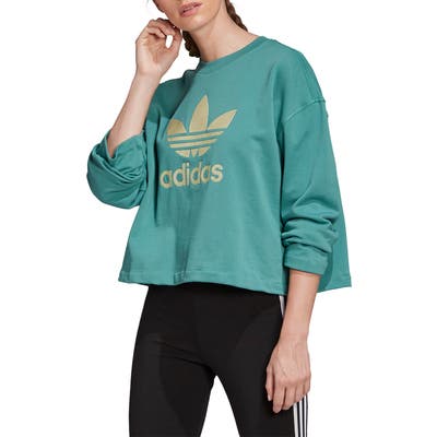 Adidas Originals Premium Embroidered Trefoil Boxy Sweatshirt