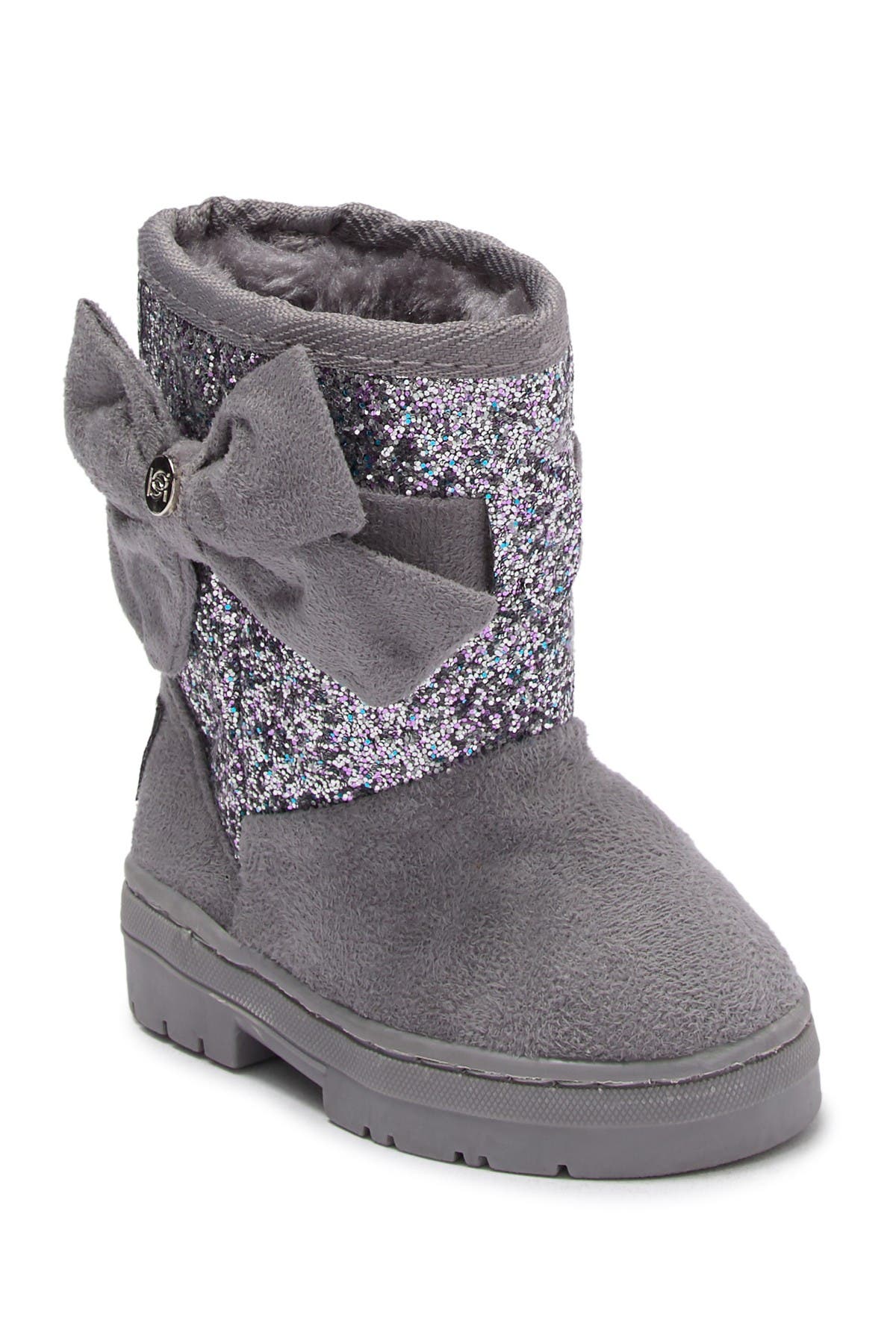 Glitter Bow Faux Fur Lined Winter Boot 