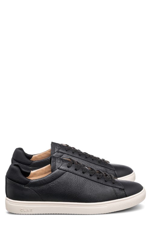 CLAE Bradley Sneaker in Black Tumbled Leather