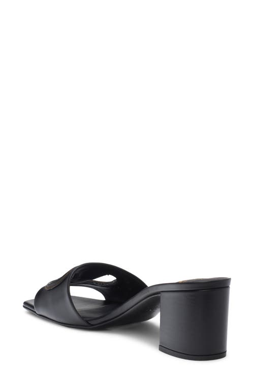 Shop Valentino Garavani Vlogo Cutout Slide Sandal In Nero/antique Brass