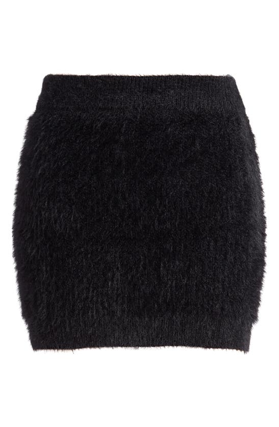 Shop House Of Cb Fluffy Chenille Sweater Miniskirt In Black
