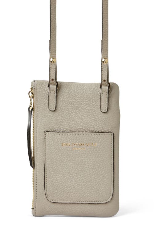Bruno Magli Serena Leather Zip Pouch Lanyard In Neutral