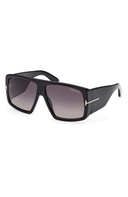 60mm Square Sunglasses In Black Smoke