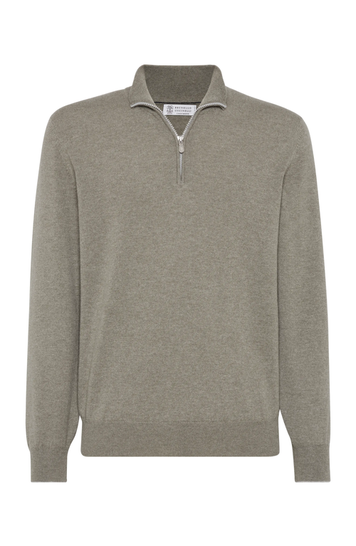 Shop Brunello Cucinelli Cashmere Sweater In Olive