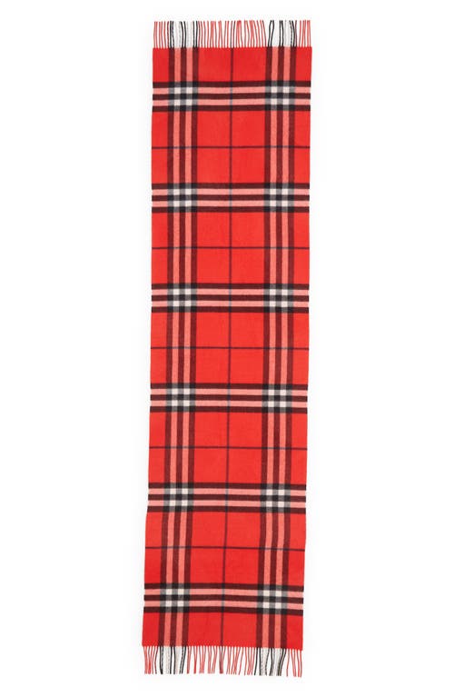 Shop Burberry Check Washed Cashmere Scarf In Scarlett