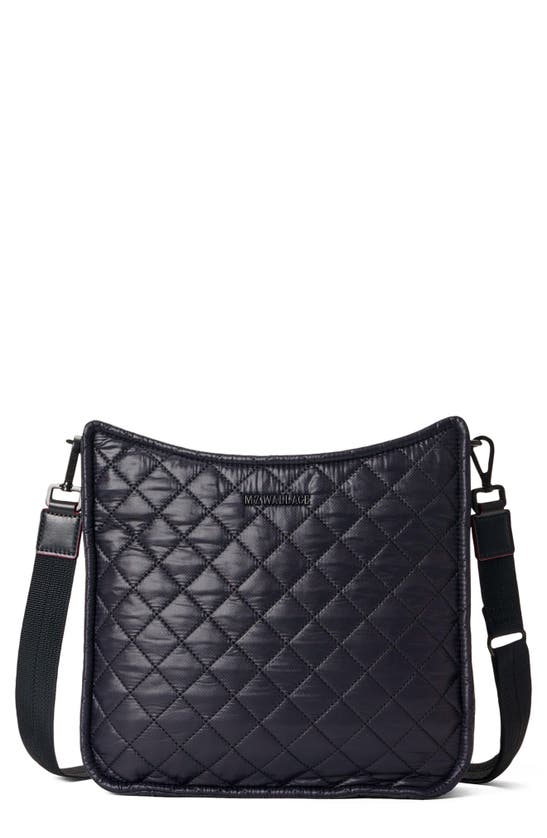 Shop Mz Wallace Box Quilted Nylon Crossbody Bag In Black
