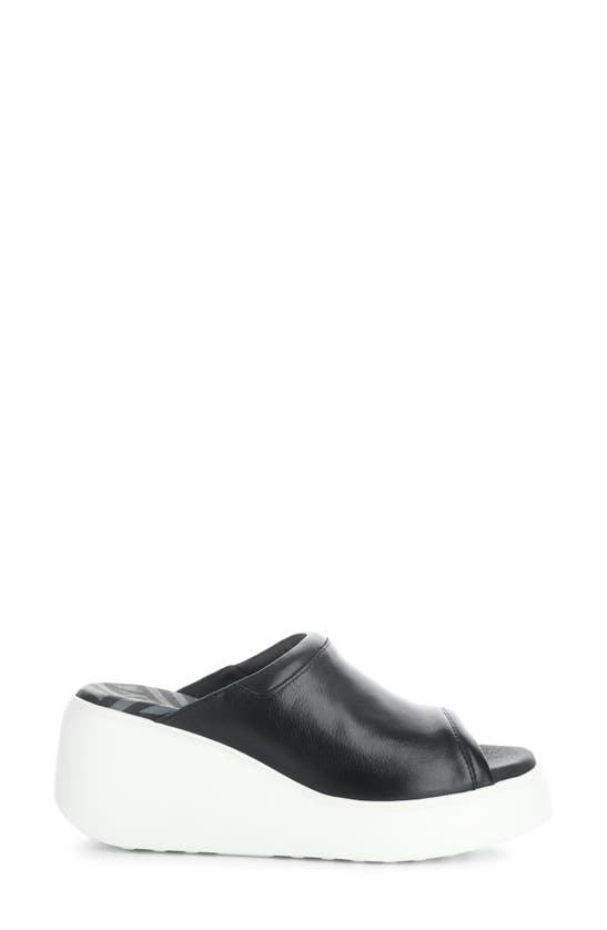 Shop Fly London Doli Platform Wedge Slide Sandal In Black Dublin