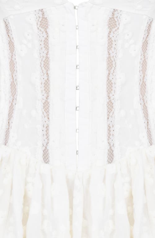 House Of Cb Sarita Lace Trim Broderie Anglaise Minidress In White