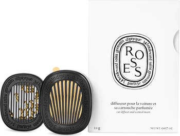 Diptyque Roses Car Fragrance Diffuser and Refill Insert Set 