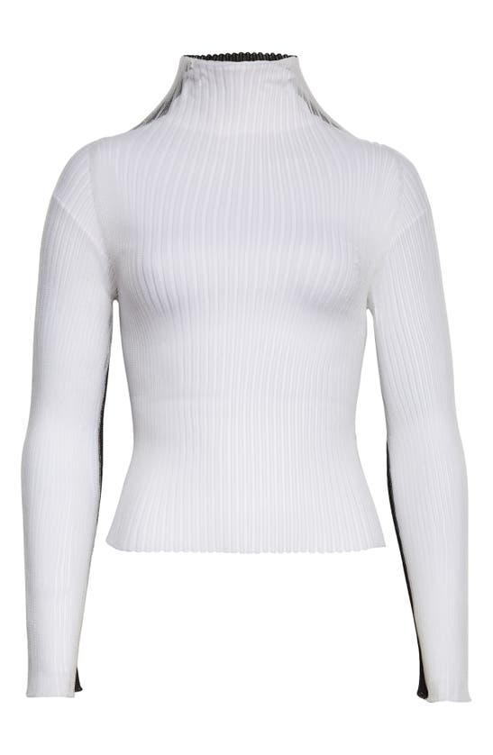 A. Roege Hove Sofie Ribbed Color Block Turtleneck Top In Black / Transparent