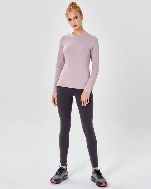 Rebody Active Pima Going Long Sleeve Top In Stone Mauve